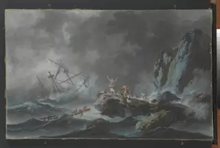 A Shipwreck in a Storm, by Jean-Baptiste Pillement, unspecified, 1792