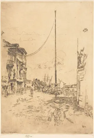 The Little Mast, by James McNeill Whistler, ink, 1880