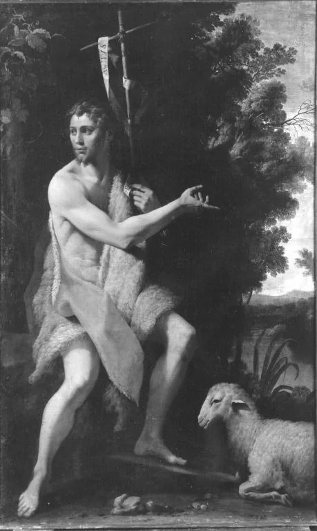 Johannes der Täufer mit Lamm, detail
