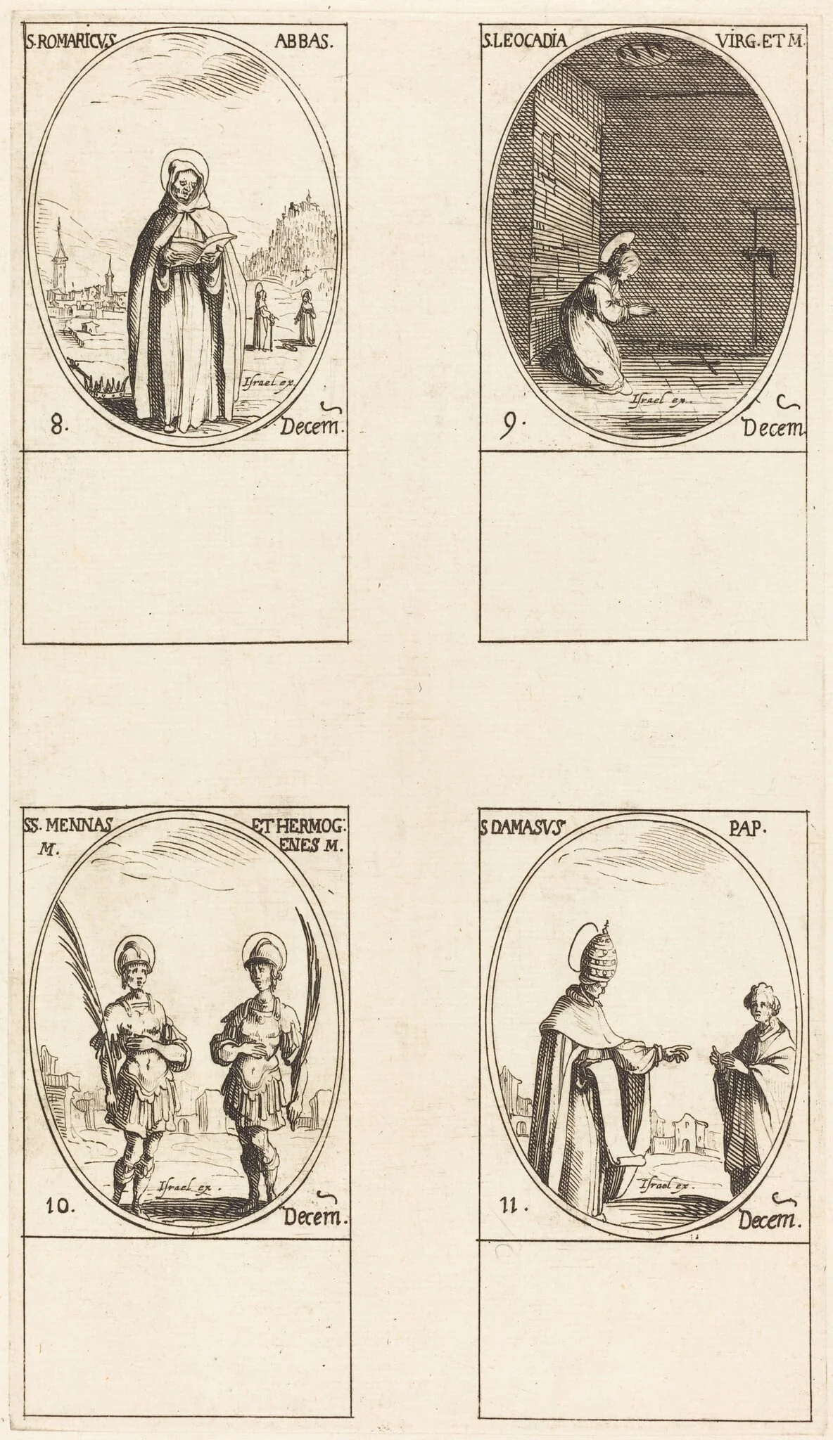St. Romaricus; St. Leocadia; Sts. Mennas and Hermogenes; St. Damasus, detail