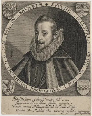 Wolfgang William, Count Palatine, by Crispijn van de Passe I, ink, 1601