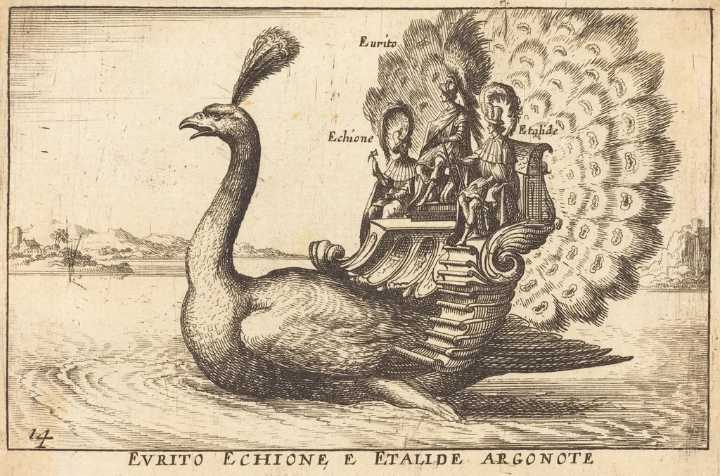 Evrito Echione e Etalide Argonote, by Balthasar Moncornet, ink, 1634