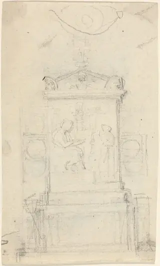 Design for the Tomb of Dr. Joseph Warton, by John Flaxman, graphite, 1804