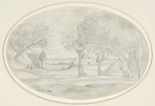 Souvenir of Tuscany, by Jean Baptiste Camille Corot, graphite, 1844