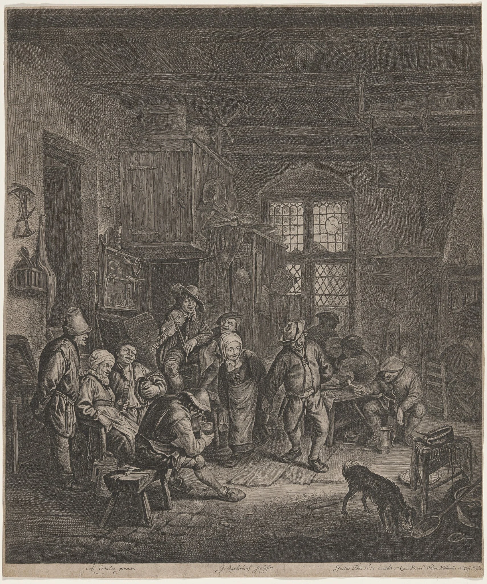 Peasant Interior with a Dancing Couple, detail