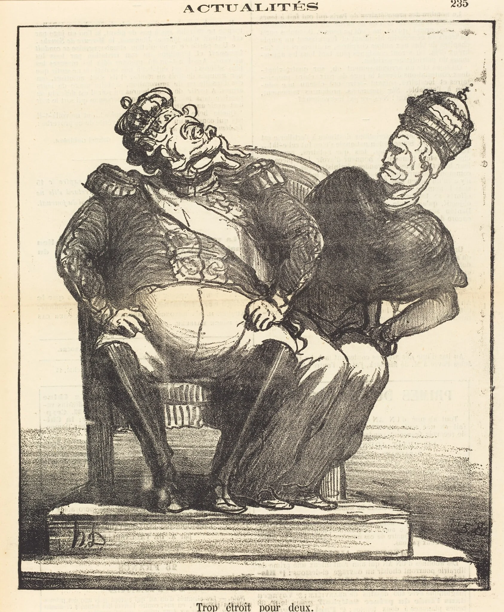 Trop étroit pour deux, detail