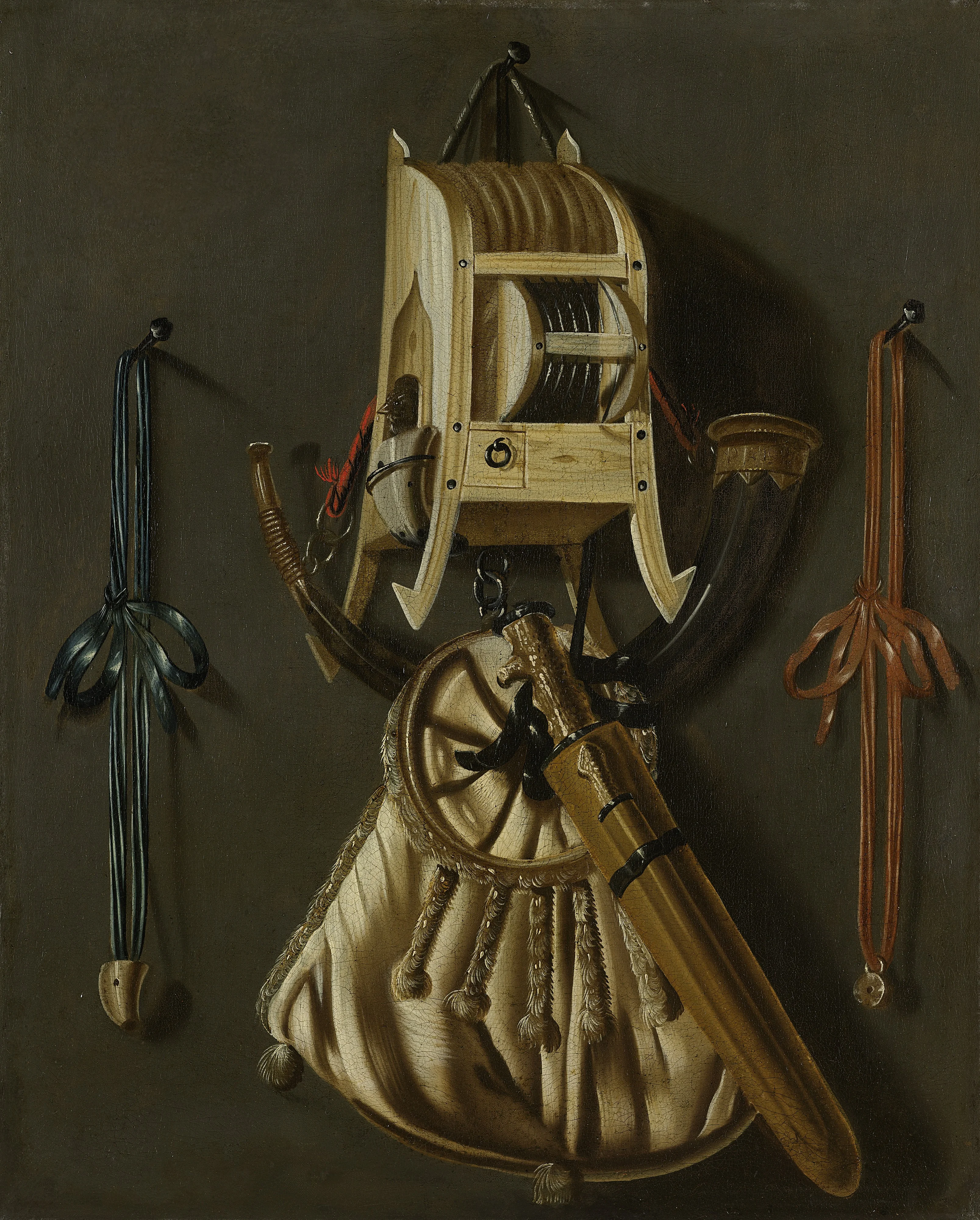 Still life with hunting implements, detail
