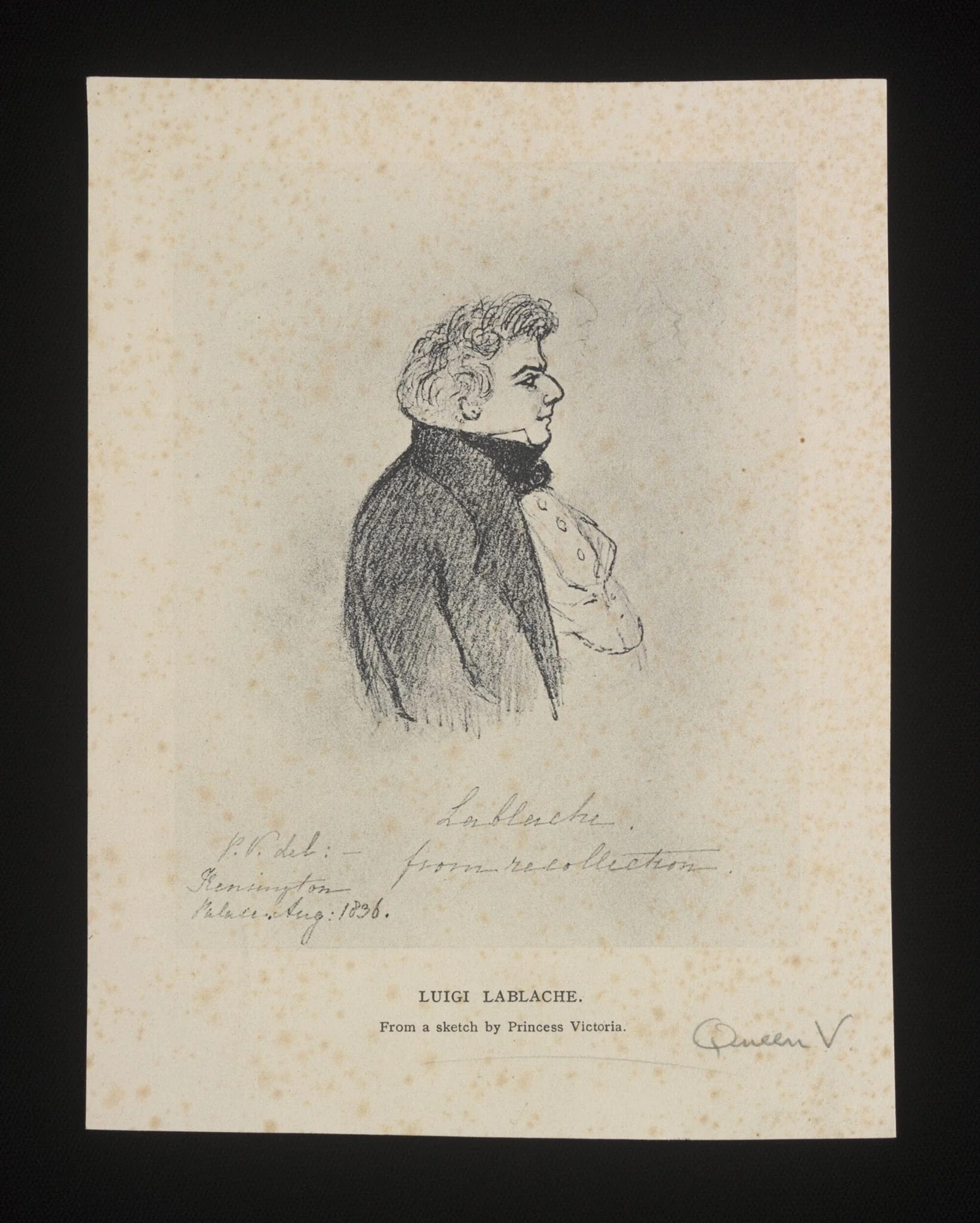 Luigi Lablache from a sketch by Princess Victoria, detail