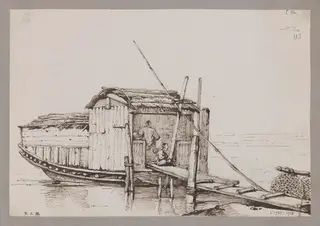 A boat-dwelling, by George Chinnery, 4