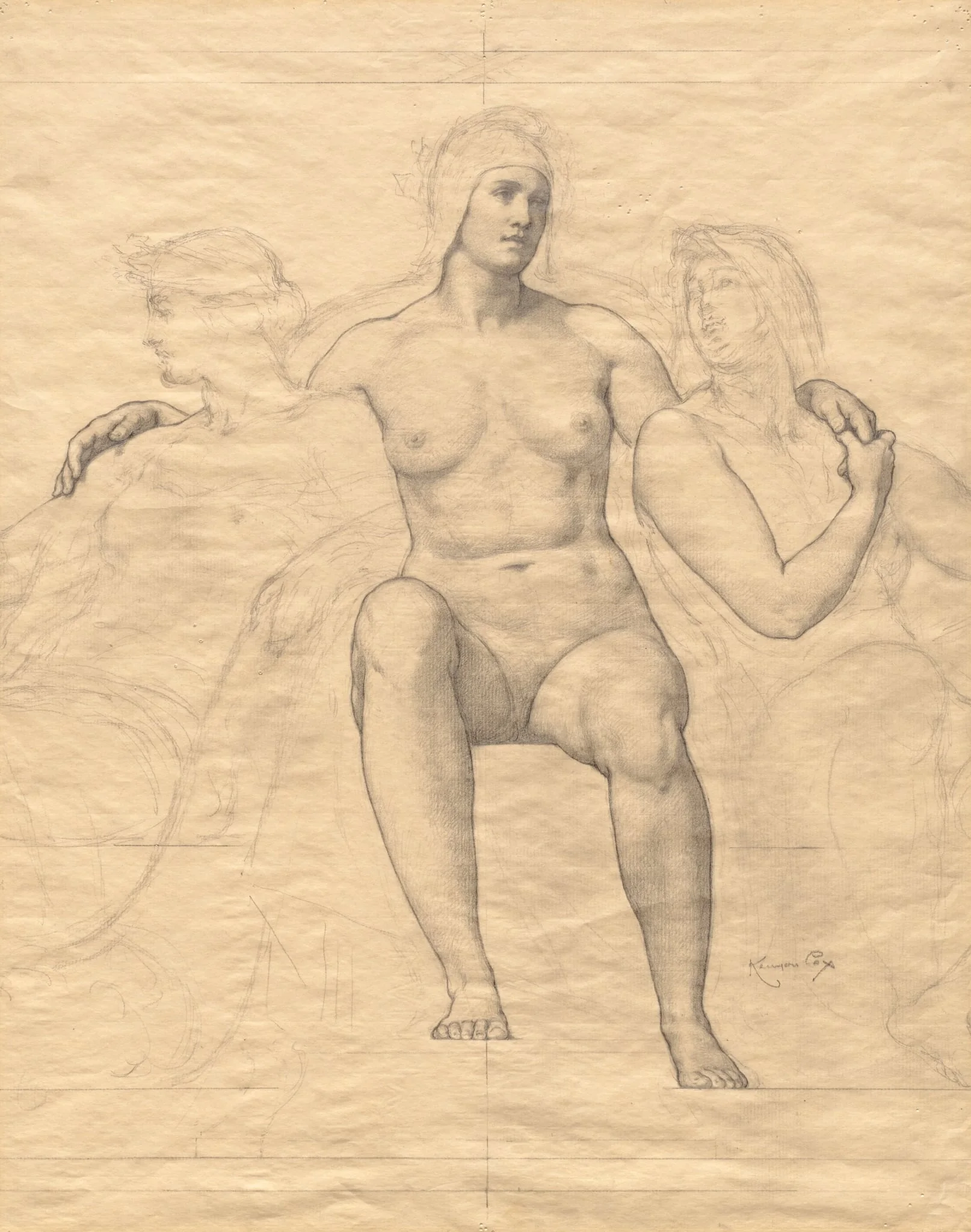 Allegorical Female Figures, detail