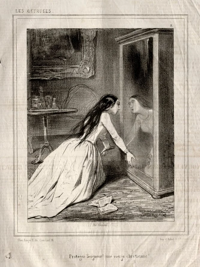 Les Actrices: Protegez Seigneur! un vierge chrétienne, detail