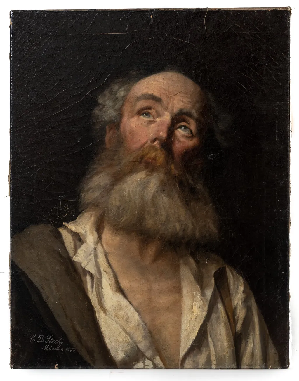 Bătrân privind în sus, by Stahi D. Constantin, unspecified, 1874