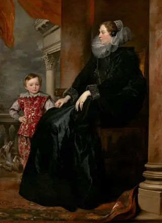 A Genoese Noblewoman and Her Son, by Anthony van Dyck, oil, 1626