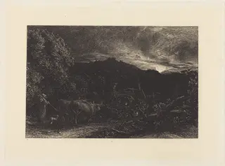 The Weary Ploughman, by Samuel Palmer, ink, 1858