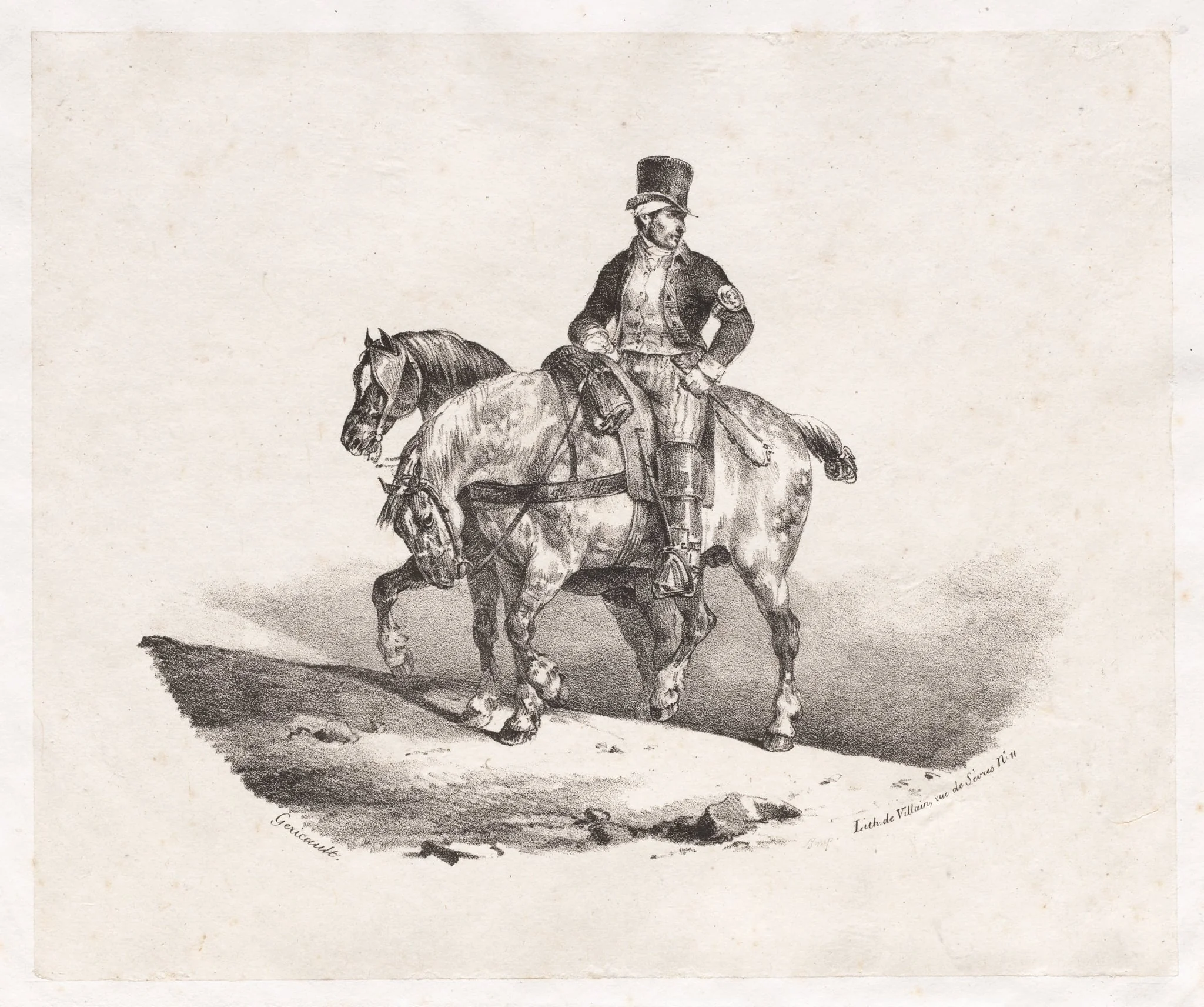 Postman or Two Harnessed Horses, detail