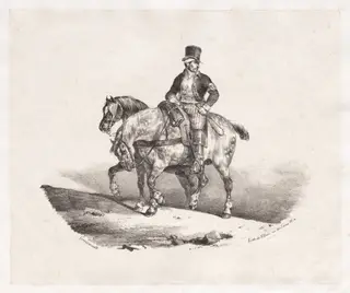 Postman or Two Harnessed Horses, by Théodore Géricault, 1823
