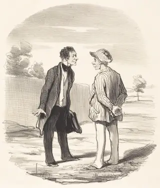 Oui, monsieur Gimblet, l'ordre ne sera... rétabli..., by Honoré Daumier, ink, 1851