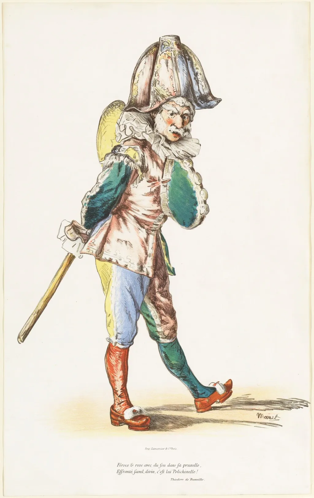 Polichinelle, by Édouard Manet, ink, 1874