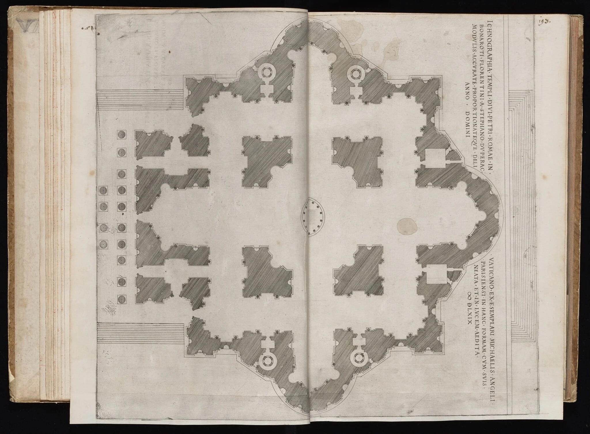 Ichnographia Templi Divi Petri [Plan of Saint Peter's Basilica in Rome], detail