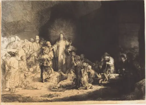 Christ Preaching (The Hundred Guilder Print), by Léopold Flameng, ink, 1873