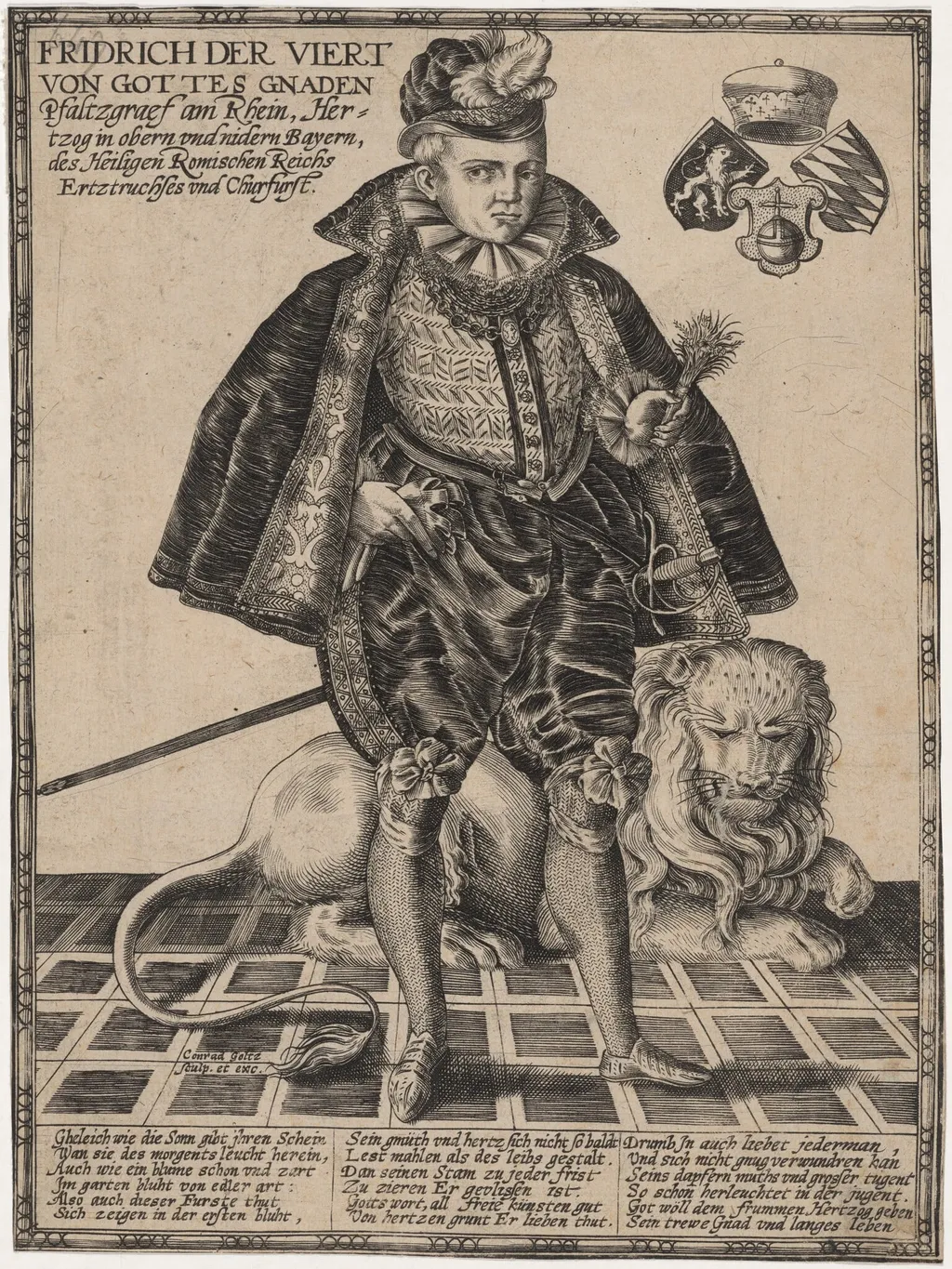 Frederick IV, by Conrad Goltzius, ink, 1607