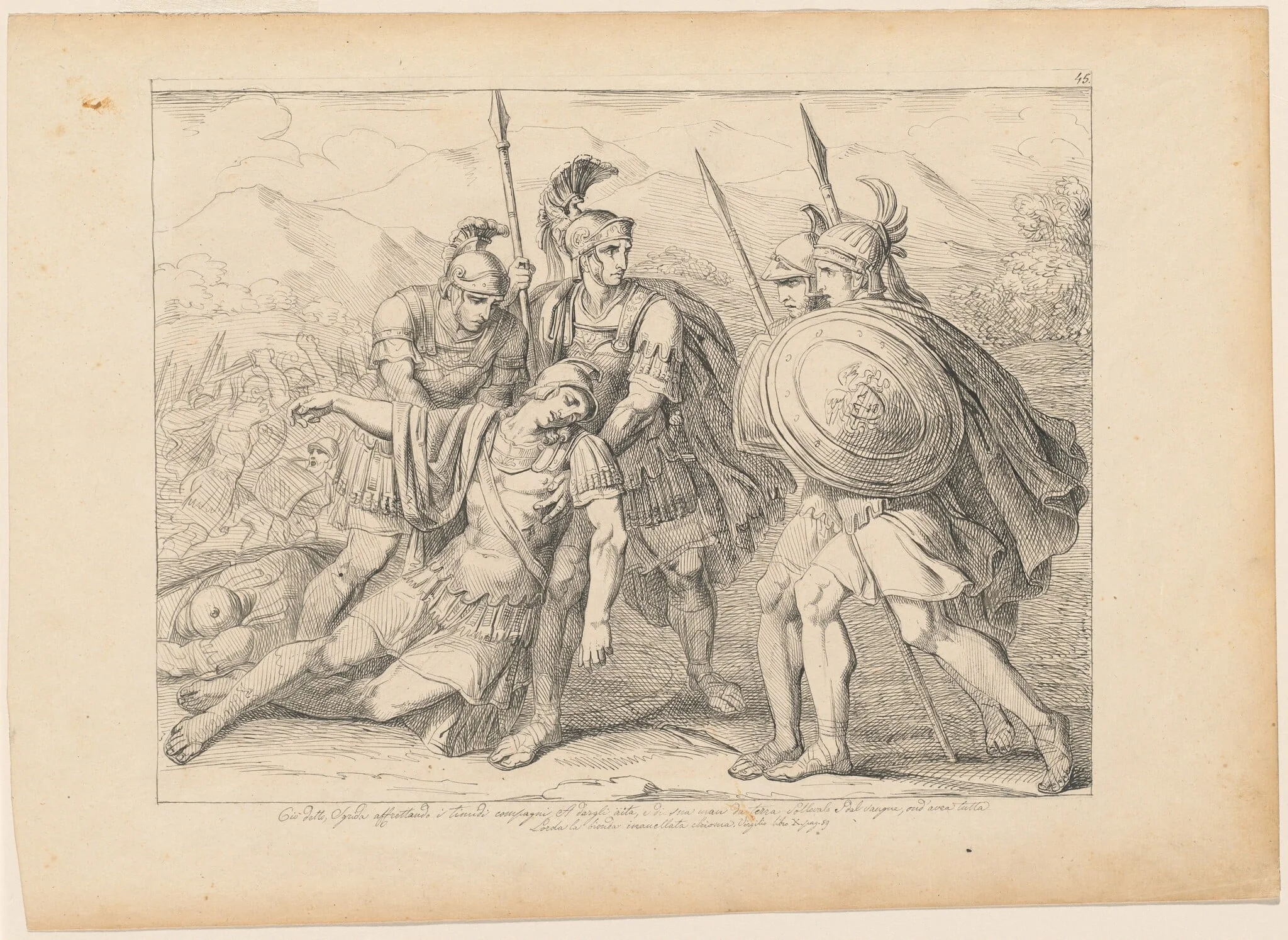 The Death of Lausus, detail