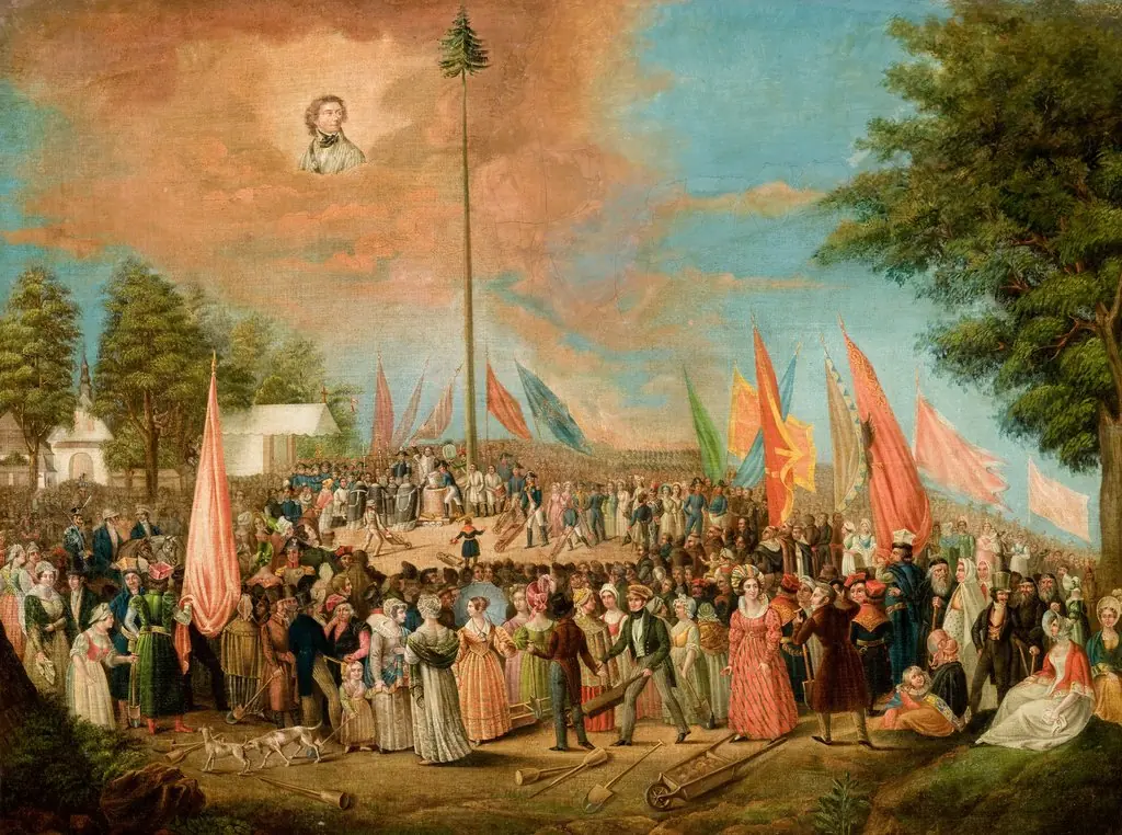Raising of the Kościuszko Mound, by Jan Nepomucen Bizański, oil, 1851
