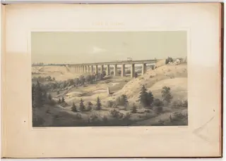 The High Bridge Near Farmville, by Woldemar Rau, ink, 1857