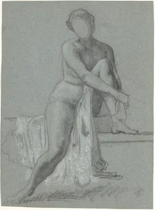 Seated Nude, by William Perkins Babcock, charcoal, 1870