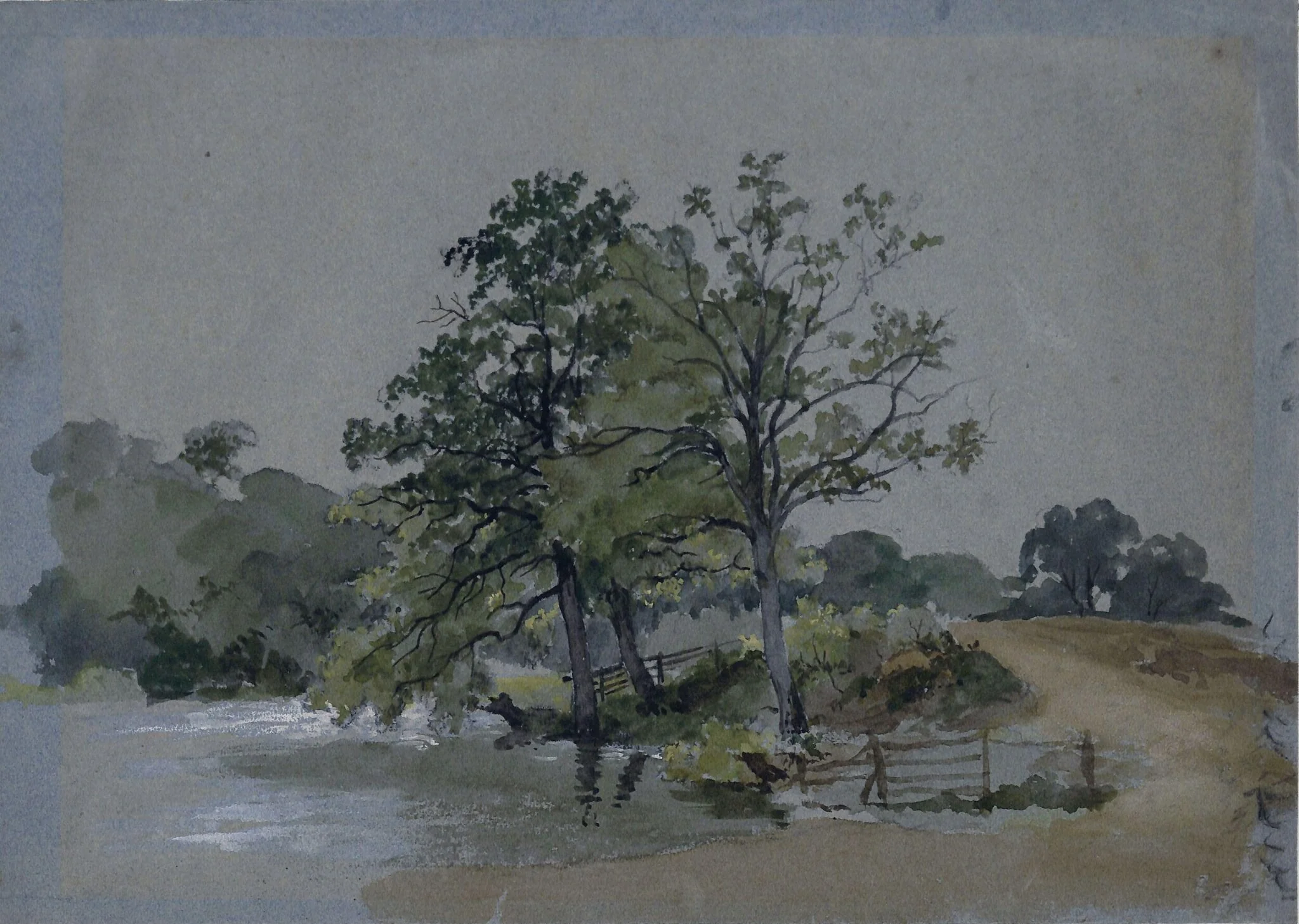 Trees by a River, detail