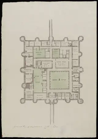 Ground plan, giving dimensions., by James Lambert senior, 1776
