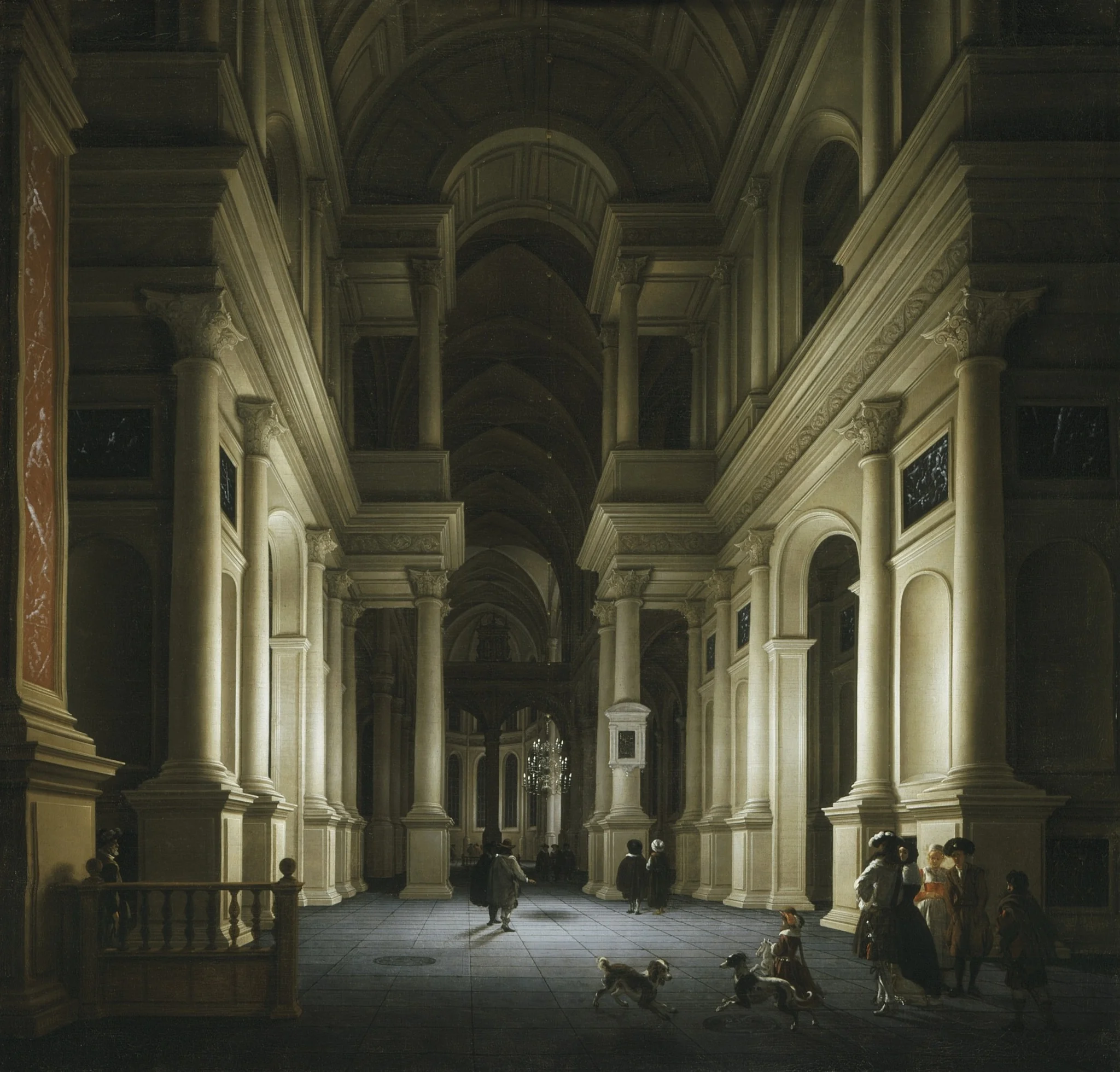 Interior of a Church at Night, detail