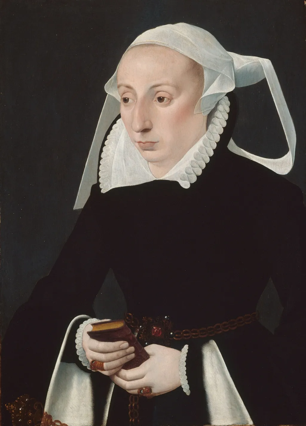 Portrait of a Woman with a Prayer Book, by Barthel Bruyn the Younger, oil, 1560