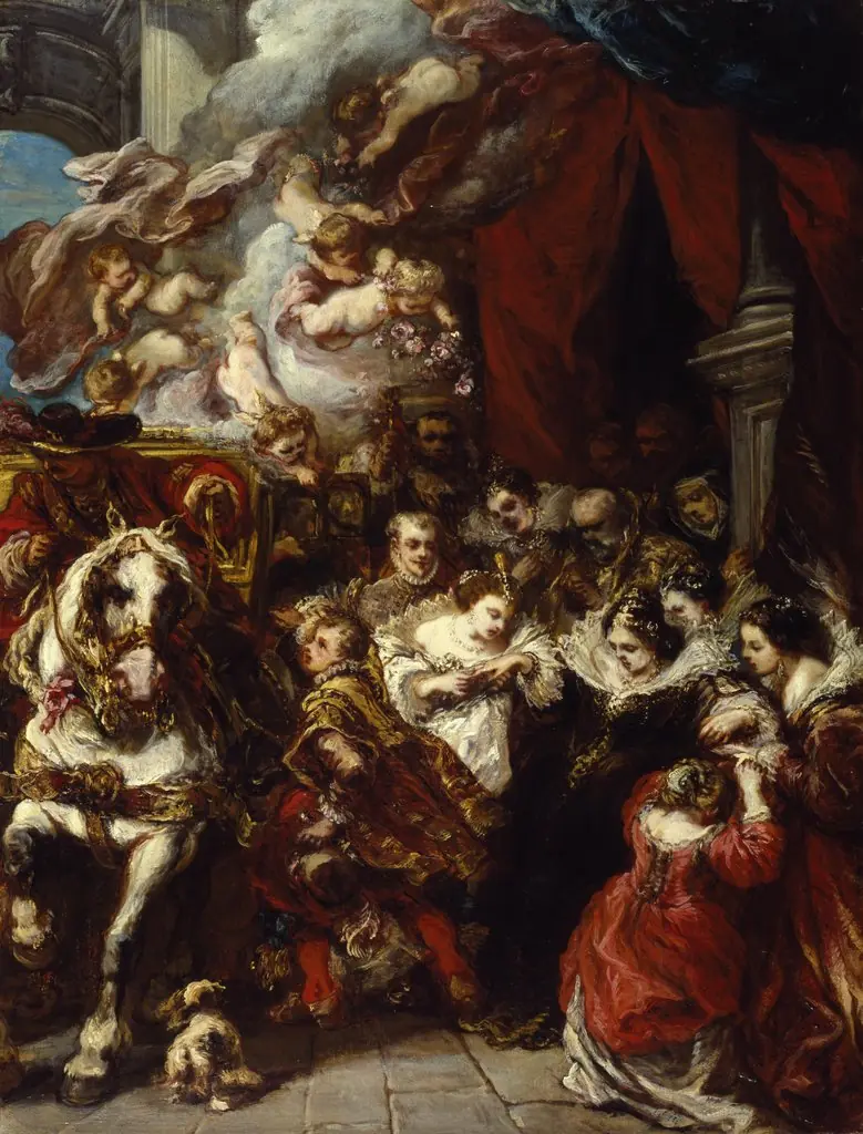 The Departure of Elisabeth of France for Spain, by Eugène Isabey, oil, 1858