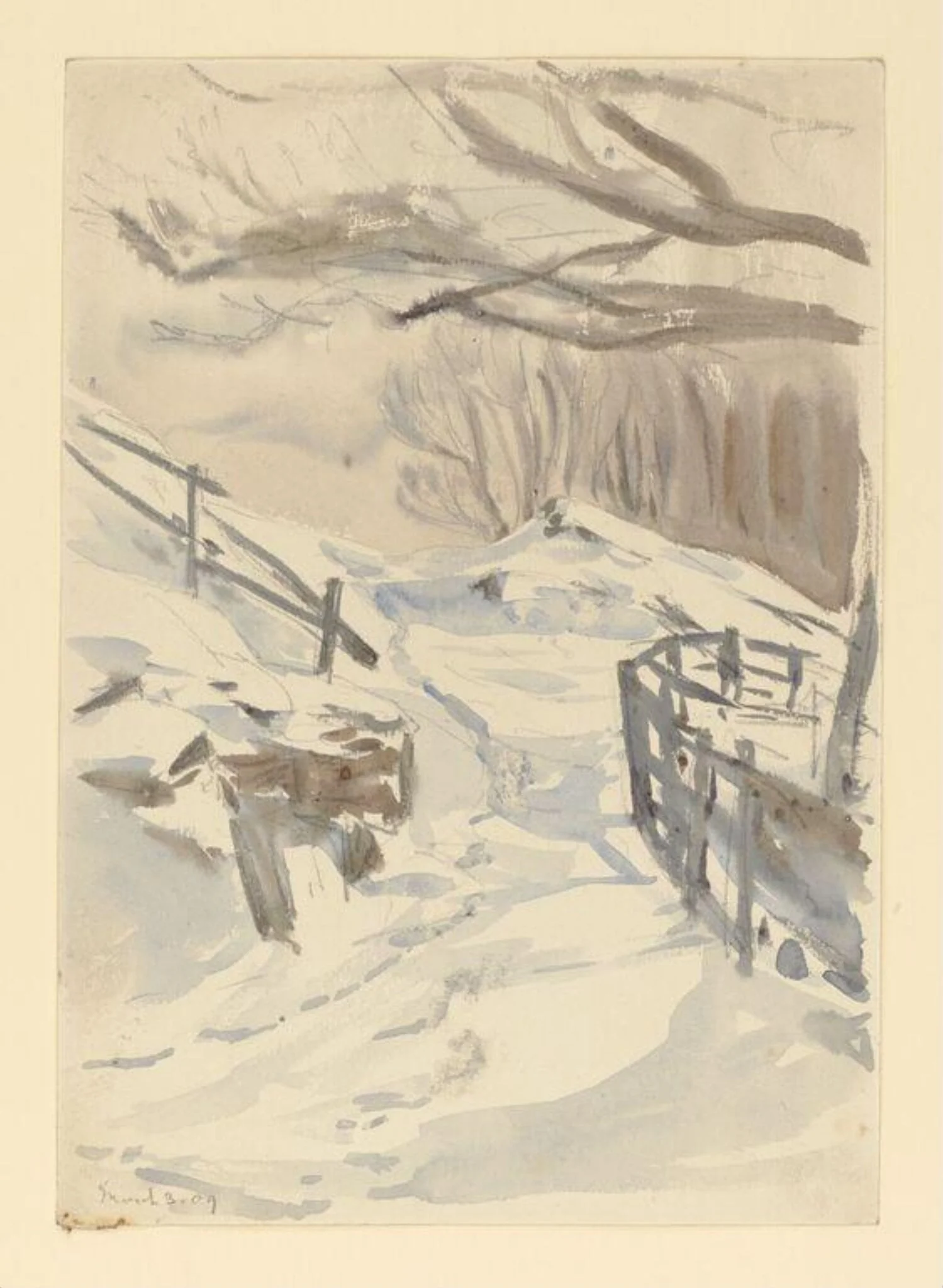 Snowy landscape, detail