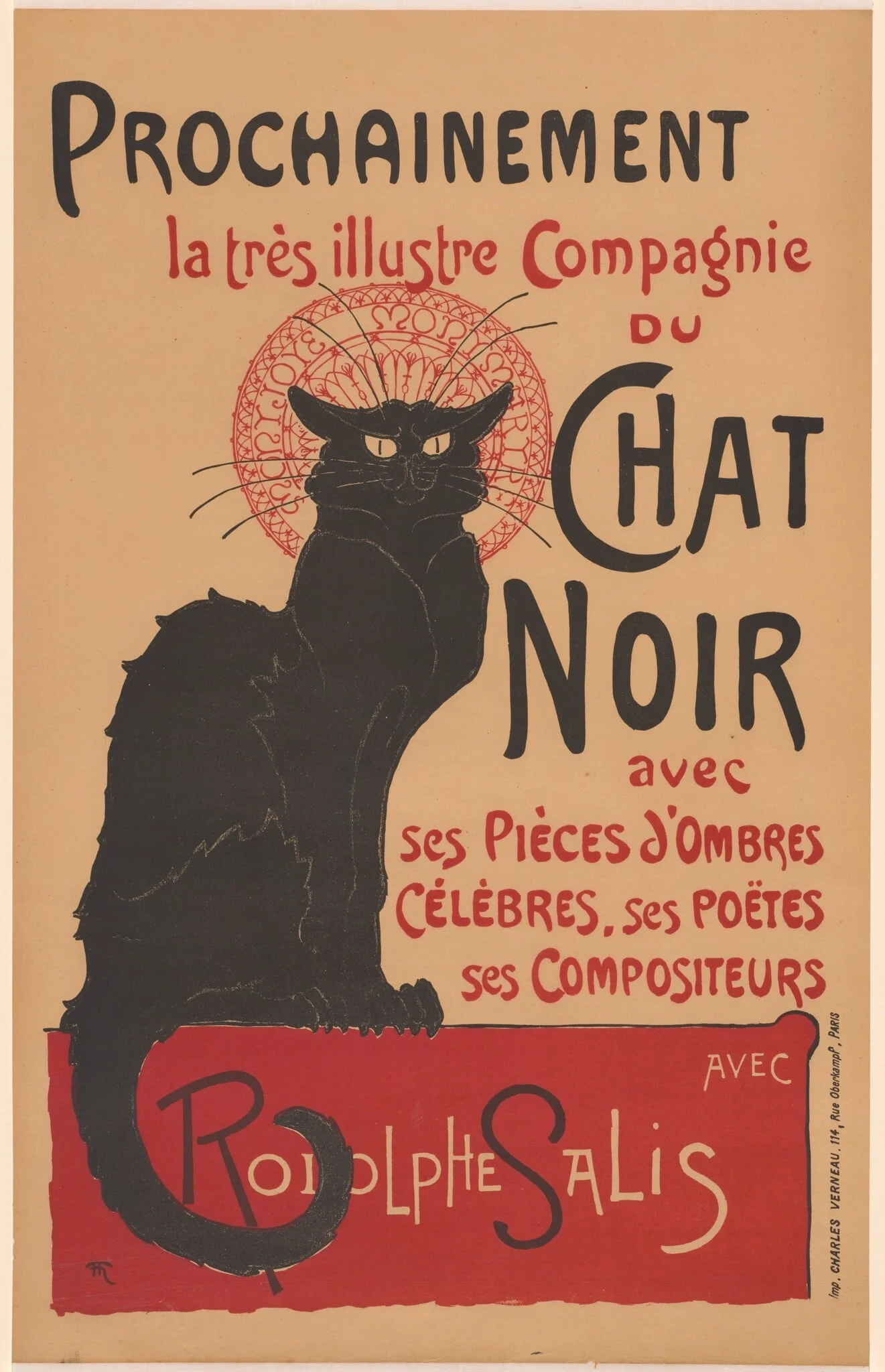 Prochainement la très illustre Compagnie du Chat Noir (Poster for the Company of the Black Cat), detail