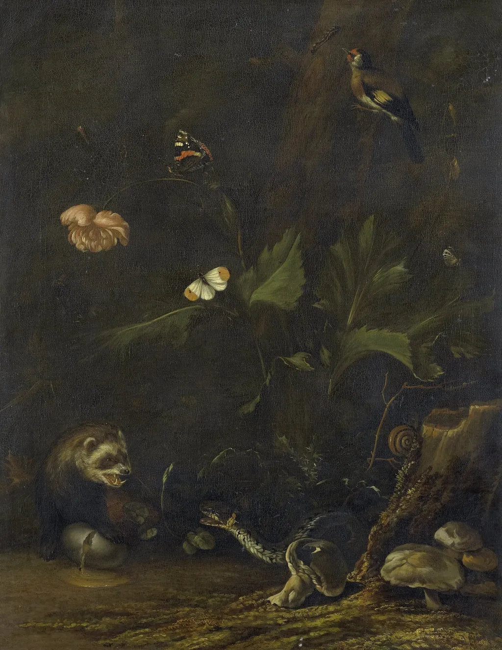 Animals and plants, by Anthonie van Borssom, oil, 1650