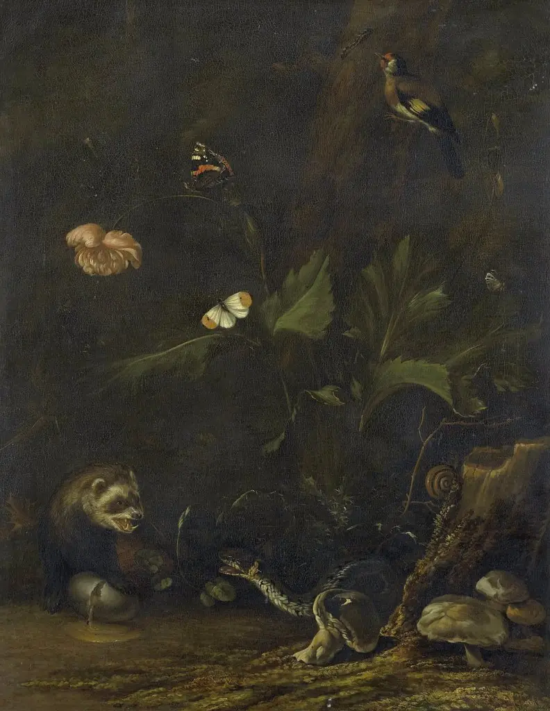 Animals and plants, by Anthonie van Borssom, oil, 1650