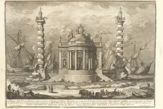 The Prima Macchina for the Chinea of 1760: The Temple of Neptune, by Giuseppe Vasi, ink, 1760