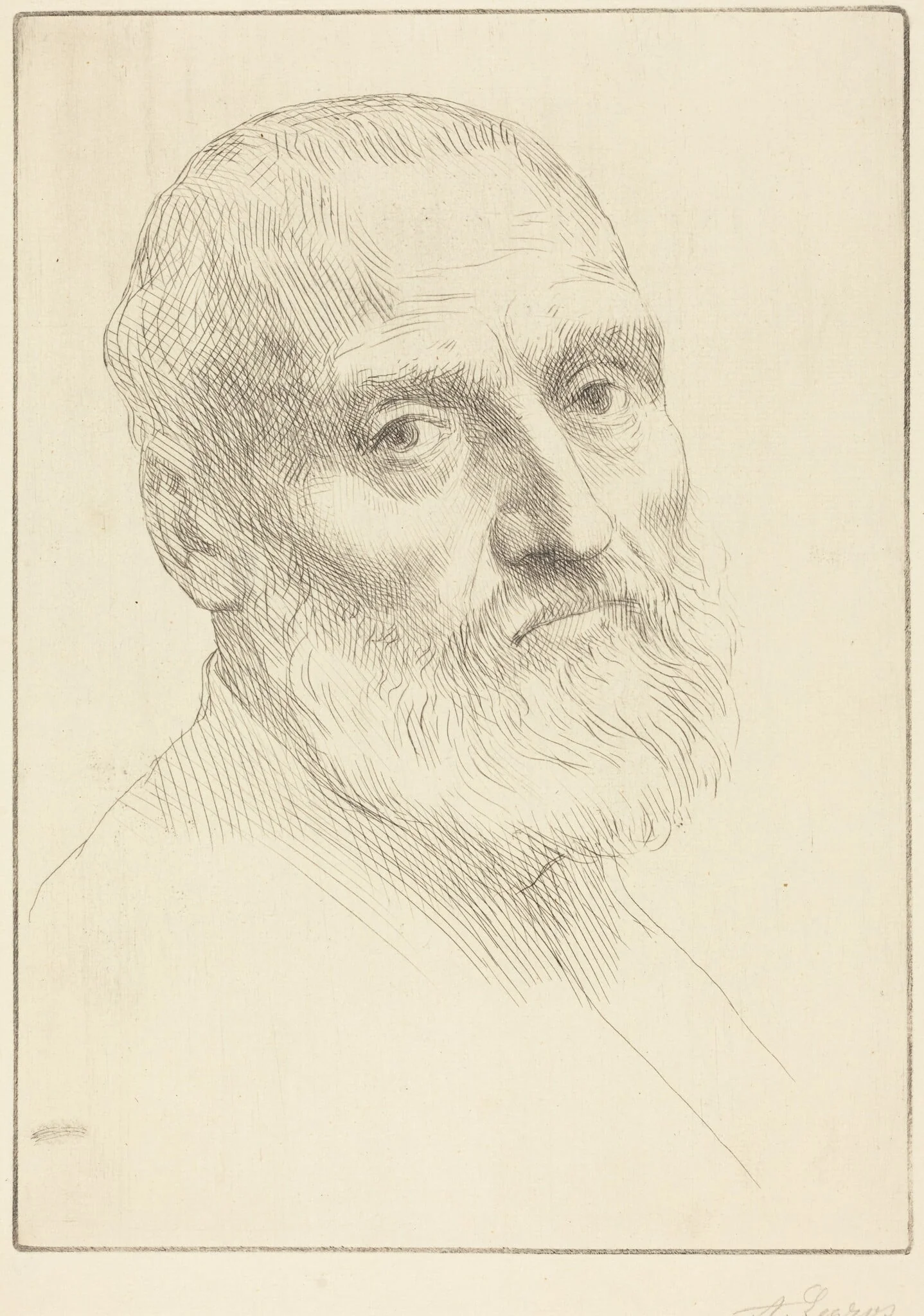 Study for Head of a Man (Etude de tete d'homme), detail