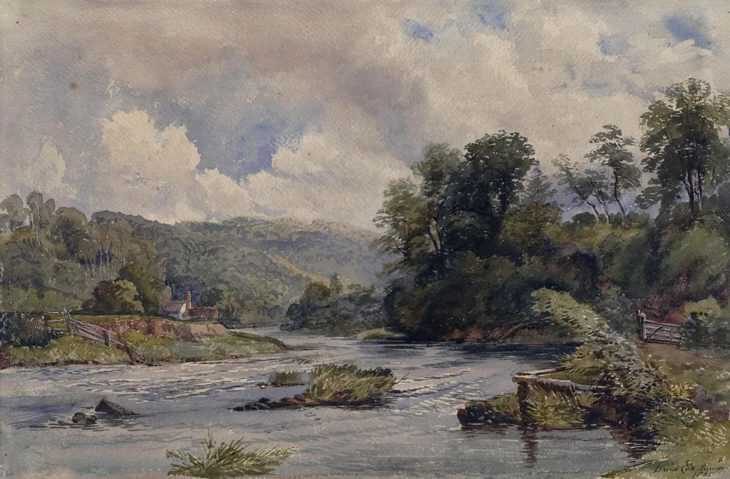 View of the Exe near Tiverton, by David Cox, watercolor