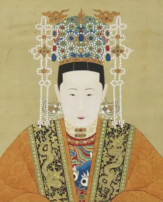 明代帝后半身像册（一）-孝康敬皇后