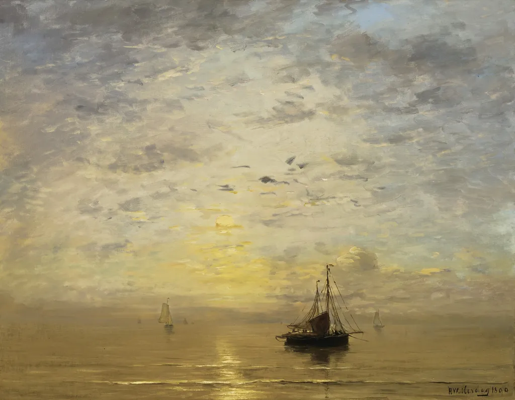 Marine, by Hendrik Willem Mesdag, oil, 1896