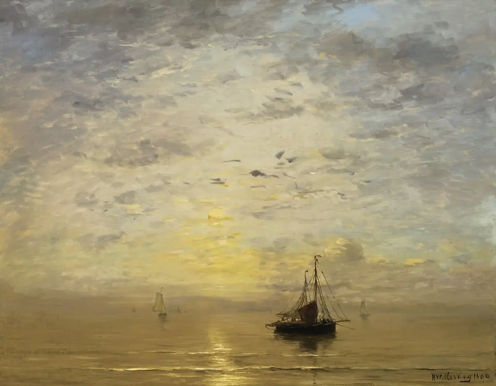 Marine, by Hendrik Willem Mesdag, oil, 1896