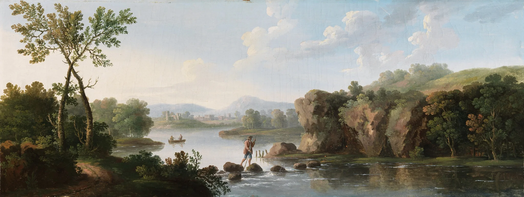 A Landscape with a Man Fording a Stream, detail