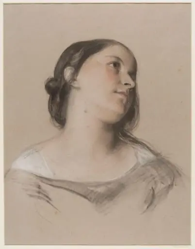 The Brunette, Female Head, by Brocky, 1850