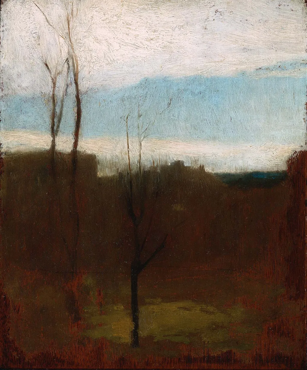 Landscape with Bare Trees and Coastline, by John La Farge, unspecified, 1862