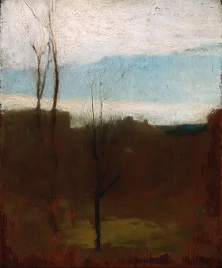 Landscape with Bare Trees and Coastline, by John La Farge, unspecified, 1862