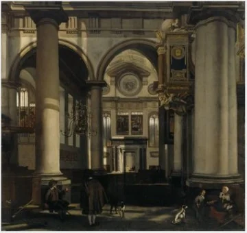 Interior of a Protestant Classical Church, detail