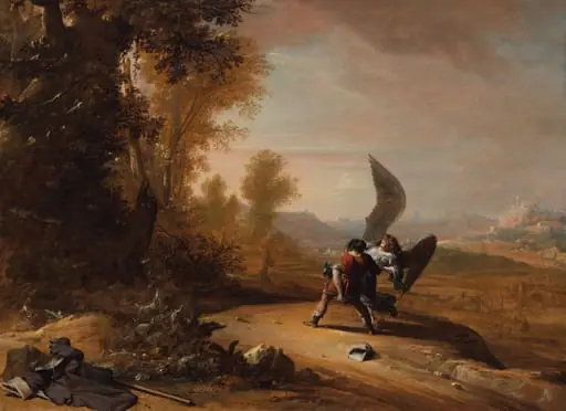 Jacob Wrestling with the Angel, by Bartholomeus Breenbergh, unspecified, 1639